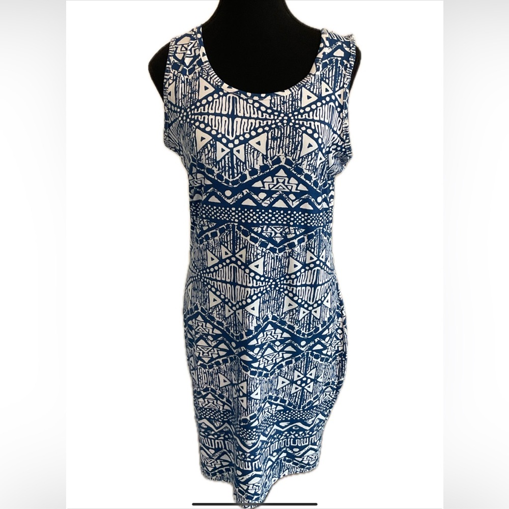 PAPA Vancouver Blue and White Patterned Women's Dress